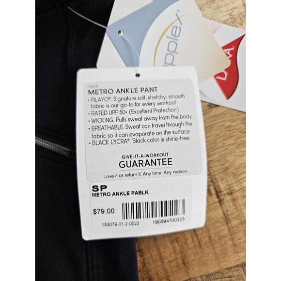 Athleta Metro Ankle Pant Women's Size S NWT Black Athlesure Fitness UPF 50 - Picture 8 of 9